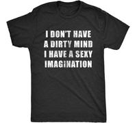 BXNHYESWS Men's I Don't Have A Dirty Mind I Have A Imagination Tshirt Funny Innuendo T-Shirt Balck Manches Courtes(Medium)