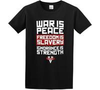 BXNHYESWS Men's INGSOC Slogan George Orwell 1984 Big Brother Socialism War is Peace Short Sleeve O Neck Manches Courtes(X-Large)