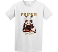 BXNHYESWS Men's Summer T-Shirt Primus Pork Soda Band Twin Needle Sleeves and Hem White Manches Courtes(Medium)