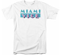 BXNHYESWS Miami Vice Logo T Shirt Mens Licensed Classic TV Show Crockett Tubbs Manches Courtes(XX-Large)