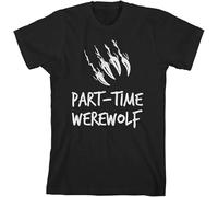 BXNHYESWS Part-Time Werewolf Men's T-Shirt Creature Fiction Howl Moon Manches Courtes(X-Large)
