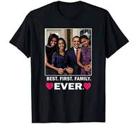 BXNHYESWS President Barack Obama Best First Family Ever T-Shirt Funny Vintage Gift for Men Black Manches Courtes(Medium)