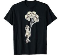 BXNHYESWS Spooky Tattoo Style Girl with Skull Balloons T-Shirt Funny Graphics Size Manches Courtes(Medium)