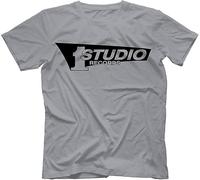 BXNHYESWS Studio One Records T Shirt 100% Cotton Grey Manches Courtes(Large)