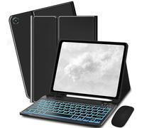 Bxomteng Étui avec clavier rétroéclairé pour Samsung Galaxy Tab A8 10,5" - 7 couleurs (noir)