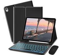 Bxomteng Étui clavier pour Samsung Galaxy Tab S11 SM-X730, SM-X736, SM-X736B - 7 couleurs rétroéclairées avec housse de clavier et souris (noir)