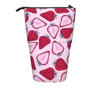 Bxzpzplj Belle trousse à crayons 3D avec impression estivale maritime pour bureau, papeterie, trousse rétractable, trousse à crayons, Motif fraise., Taille unique