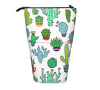 Bxzpzplj Introduction de différents imprimés de légumes, trousse debout pour fournitures de bureau, trousse rétractable, trousse à crayons, travail, Jolie plante succulente, Taille unique