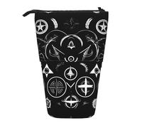 Bxzpzplj The Underwater World Trousse à crayons rétractable Motif poissons tropicaux, Symboles Supernatural Noir, Taille unique