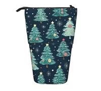 Bxzpzplj Trousse à crayons rétractable avec drapeau américain et feu d'artifice pour bureau, papeterie, trousse à crayons, Boule pour sapin de Noël, Taille unique