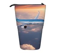 Bxzpzplj Trousse à crayons rétractable avec imprimé nid d'oiseaux pour bureau, papeterie, trousse à crayons, Beautiful Sky Airplane2, Taille unique