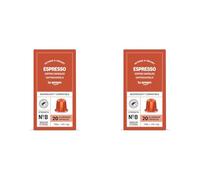 by Amazon Capsules de Café Espresso en Aluminium Compatibles avec Nespresso, Torréfaction Claire, 20 Capsules - Certifiées Rainforest Alliance (Lot de 2)