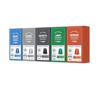 by Amazon Capsules de café Paquet Varié compatibles avec Nespresso, Torréfaction Moyenne, Capsule en Aluminium, 100 Pièces, 5 lot de 20 - Certifié Rainforest Alliance