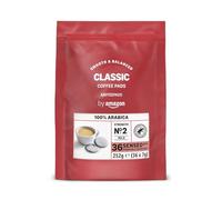 by Amazon Dosettes de Café Classiques 100% Arabica, Compatibles Machine Senseo, 36 Unités (1 Paquet de 36) - Certifiées Rainforest Alliance