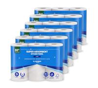 by Amazon Essuie-tout Super Absorbant, Triple Épaisseur, 18 Rouleaux (6 Paquets de 3), 80 Feuilles par Rouleau, Certifié FSC (Anciennement sous la Marque Presto!)
