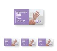by Amazon - Gants en vinyle jetables, Taille S, lot de 400(Auparavant marque Hevea), Transparent