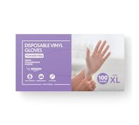 by Amazon Gants Jetables en Vinyle, Non Poudrés, Sans Latex, Taille XL, Lot de 100