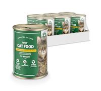 by Amazon Nourriture humide pour chat, sans céréales, en conserve, morceaux de poulet en gelée, 6 x 405 g