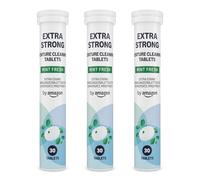 by Amazon Pastilles Nettoyantes Extra Fortes pour Prothèses Dentaires - Lot de 3 Boîtes de 30 Pastilles, Menthe Fraîche