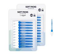 By Amazon Soft Pick Brosse Interdentaire souple taille standard 80 pièces - 2 paquets de 40 pièces, bleu