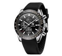 BY BENYAR Montre Homme Chronographe Analogique Quartz Etanche Lumineuses Classique Mode Affaires Sport Montres Bracelet Silicone Grand Cadran Date Montre Cadeau élégant pour Hommes