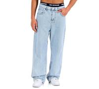 by Denim House Jean à jambes larges Baggy Fit Denim Style 5 poches Jean ample confortable pour le streetwear et la vie quotidienne, bleu clair, 32W / 32L