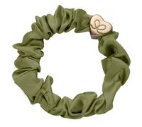 By Eloise London Gold Heart Silk Scrunchie couleur Olive Green