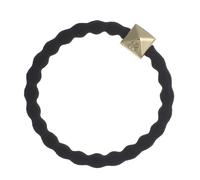 By Eloise London Gold Pyramid Stud Black