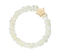 By Eloise London Gold Star Skinny Silk Scrunchie couleur Cream