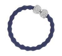 By Eloise London Silver Diamanté Bow couleur Navy Blue
