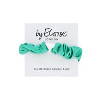 By Eloise London Silver Heart Silk Scrunchie couleur Jungle Green