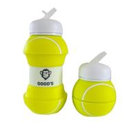 By Good's Gourde de Sport en Silicone, Design Sport, Pliable et Portable, avec Mousqueton Sans BPA (Tennis)