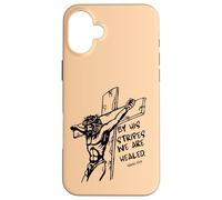 By His Stripes We Are Healed Cross Jésus Coque pour iPhone 16 Plus