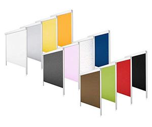 by KS Handel 24 Store enrouleur occultant avec cassette et lattes latérales 100 % Black Out Store thermique - Choix MEGA 18 tailles - 12 couleurs sans perçage (blanc, 40 x 150 cm)