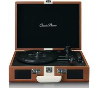 By Lenco Tt-120 Platine À Disque Avec Batterie Intégrée Bluetooth 33,45,78 Rpm-Entraînement Par Courroie-2 Haut-Parleurs-Aux-In,Rca-Out 3,5 Mm-Marron/Blanc