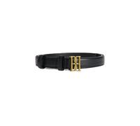 By Malene Birger - Ceinture en cuir noir avec boucle à monogramme - Femme - Accessoires - Noir - Taille: ONE Size