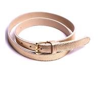 BY MODE FRANCE Ceinture Fine Femme Cuirs Souple Doré doublure Cuir véritable Atelier (80cm T 36/38)