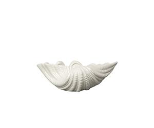 BY ON Bol décoratif en coquillage | Blanc | 23 x 16 x 8 cm | En dolomite solide | Rond | Pour le rangement de bijoux ou comme décoration dans le salon ou la salle de bain…