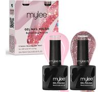 By Pink & Glitter Duo Gel Nail Polish Set 2 X 10 Ml Uv/Led Nail Art Manicure Pedicure For Professional And Home Use ¿ Long Lasting And Easy To Use