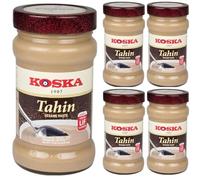By Pufai Grocery, Koska Tahini Pâte de sésame traditionnelle turque Dessert Kadayif Pâte de chocolat Kadaifi Dubaï Pâte de chocolat Tahin Aromatique, spécialité orientale arabe typique 300 g x 5