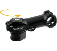 by.schulz 10321 1-1/8' potence 'Stem Twist', longueur : 75 mm / 8°, guidon : 31,8 mm, alu, noir