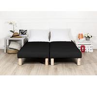 by sommiflex Sommier tapissier 90x200 Noir Fabrique en France Pieds