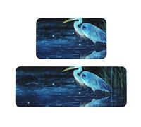 By The Blue Crane River - Lot de 2 tapis de cuisine rembourrés confortables pour décoration d'intérieur, évier, tapis de cuisine pour sol antidérapant et lavable, blanchisserie 43,2 x 119,2 cm + 43,2