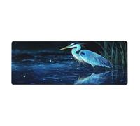 By The Blue Crane Riverfloral Print Mousepad Laptop Keyboard Mat Large Tapis de souris avec bords cousus Base en caoutchouc antidérapant Tapis de bureau à ressort pour bureau Home Bureau 80 x 30 cm