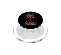 by The Grace God I'm A Survivor Breast Cancer Awareness PopSockets PopGrip pour MagSafe