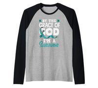 by The Grace of God Survivor Ruban pour Cancer du col de l'utérus Manche Raglan