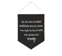 By The Time A Man Realizes That Bannière en toile 25,4 x 30,5 cm à suspendre au mur de motivation Décoration murale pour chambre à coucher, chambre d'enfant, décoration d'intérieur