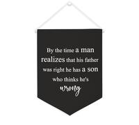By The Time A Man Realizes That Bannière en toile 30,5 x 40,6 cm à suspendre au mur de motivation Décoration murale pour chambre à coucher, chambre d'enfant, décoration d'intérieur