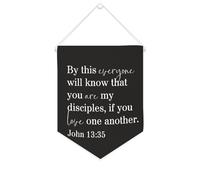 By This Everyone Will Know That You Are My Disciples Bannière en toile 25,4 x 30,5 cm à suspendre au mur Décoration murale pour chambre à coucher, chambre d'enfant, décoration d'intérieur