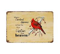 by Unbranded Plaque décorative amusante en métal de style vintage When A Cardinal Appears in Your Yard Its A Visitor from Heaven - 20,3 x 30,5 cm